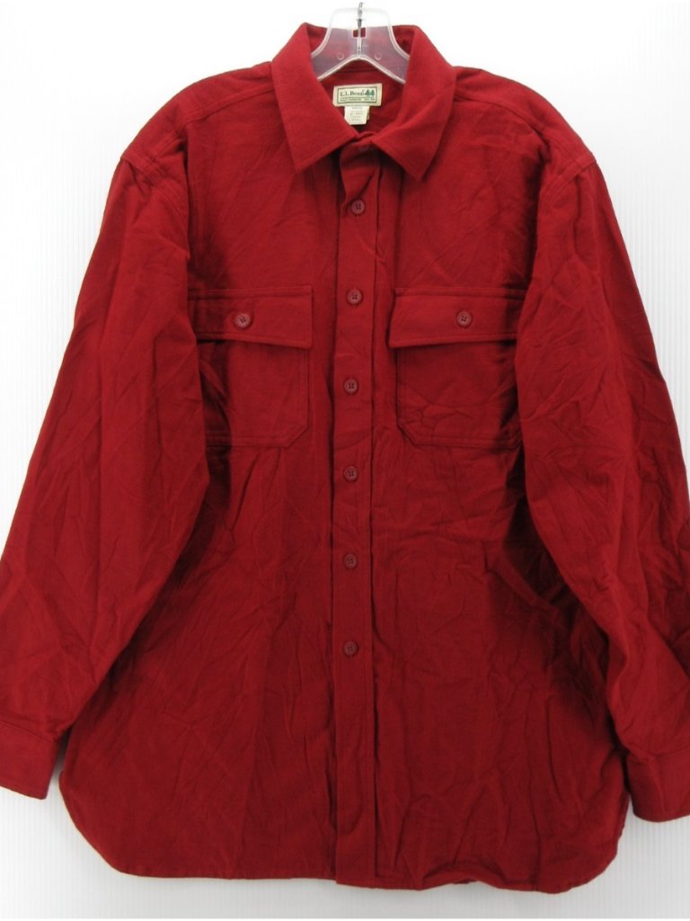 Ll Bean Shirt Medium Chamois Cloth Flannel Shacket Button Up Workwear